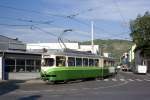 Am 28. Juni 2012 fährt TW 293 als Linie E in der Georgigasse in Richtung Remise Steyrergasse.