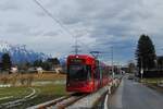 Tw.378 zwischen der Haltestelle Romedihof und der Endstelle Igls. (03.01.2022)