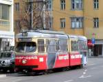 Straenbahnwagen N 75 fotografiert in den Straen von Innsbruck am 08.03.08.