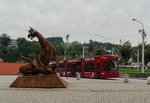 Flexity 303 verlässt die Schleife Bergisel und fährt wieder retour Richtung  Mühlauer Brücke     16.September.2016