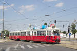 E1 4786 mit c4 1325 auf der Linie 25 beim Queren der Brünner Straße.