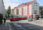 Wien Wiener Linien SL 31 (E2 4073 + c5 1471) XXI, Floridsdorf, Schöpfleuthnergasse / Matthäus-Jiszda-Straße am Vormittag des 13. Mai 2017.