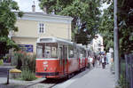 Wien Wiener Linien SL D (c5 1408 + E2 4008) XIX, Döbling, Nußdorf, Endstation Beethovengang (Ausstieg).