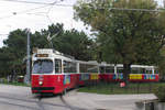 E2 4062 mit c5 1462 auf der Linie 2 in der Schleife am Friedrich-Engels-Platz, 10.10.2017