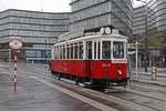 Sonderfahrt mit Triebwagen 2447 in der Haltestelle Quatier Belvedere am 21.11.2017.