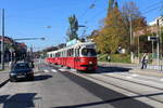 Wien Wiener Linien SL 49 (E1 4549 + c4 1364 (Bombardier-Rotax 1975 bzw. 1976)) XIV, Penzing, Oberbaumgarten, Hütteldorfer Straße / Linzer Straße am 16. Oktober 2017.