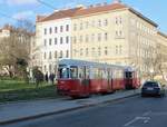 Wien Wiener Linien SL 49 (c4 1366 + E1 4550 (Bombardier-Rotax 1977 bzw. 1975)) XIV, Penzing, Meiselstraße / Drechslergasse am 21. März 2016.
