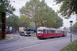 Wien Wiener Linien SL 6 (E1 4511 + c3 12xx) VII, Neubau / XV, Rudolfsheim-Fünfhaus, Neubaugürtel / Europaplatz / Westbahnhof am 19. Oktober 2010. - Scan eines Farbnegativs. Film: Fuji S-200. Kamera: Leica C2.