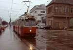 Wien Wiener Linien SL 71 (E2 4079) XI, Simmeringer Hauptstraße / Straßenbahnbetriebsbahnhof Simmering im Februar 2016. - Scan eines Diapositivs. Film: Fuji RXP. Konica: FS-1.