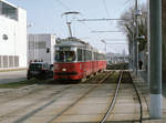 Wien Wiener Linien Sonderzug / Fahrschule (E1 4800 + c4 1314) XXII, Donaustadt, Kagran, Prandaugasse / Tokiostraße im Februar 2017.