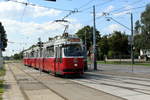 Wien Wiener Linien SL 71 (E2 4318 + c5 1509 (Bombardier-Rotax 1989) XI, Simmering, Kaiserebersdorf, Simmeringer Hauptstraße / Zentralfriedhof 4.