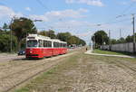 Wien Wiener Linien SL 71 (E2 4318 + c5 1509 (Bombardier-Rotax 1989)) XI, Simmering, Kaiserebersdorf, Simmeringer Hauptstraße / Pantucekgasse / Zentralfriedhof 4.