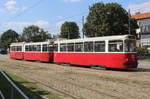 Wien Wiener Linien SL 71 (c5 1509 + E2 4318 (Bombardier-Rotax 1989)) XI, Simmering, Kaiserebersdorf, Simmeringer Hauptstraße / Pantucekgasse / Zentralfriedhof 4.