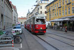 Wien Wiener Linien SL 49 (E1 4519 (Lohnerwerke 1973) + c4 1360 (Bombardier-Rotax 1976)), XV, Rudolfsheim-Fünfhaus, Märzstraße am 25.