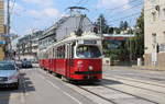 Wien Wiener Linien SL 49 (E1 4542 (Bombardier-Rotax 1975)) XIV, Penzing, Hütteldorf, Linzer Straße / Bahnhofstraße am 24. Juli 2018.