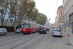 Wien Wiener Linien SL 5 (E2 4049 (SGP 1985)) XX, Brigittenau, Rauscherstraße / Kunzgasse am 18. Oktober 2018.