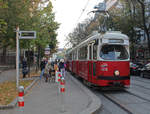 Wien Wiener Linien SL 49 (E1 4519 (Lohnerwerke 1973) + c4 1360 (Bombardier-Rotax 1976)) XIV, Penzing, Breitensee, Hütteldorfer Straße / Leyserstraße (Hst.