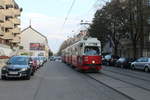 Wien Wiener Linien SL 49 (E1 4519 (Lohnerwerke 1973) + c4 1360 (Bombardier-Rotax, vormals Lohnerwerke, 1976)) XIV, Penzing, Oberbaumgarten, Hütteldorfer Straße am 17. Oktober 2018.
