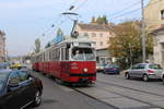 Wien Wiener Linien SL 49 (E1 4554 + c4 1356) XIV, Penzing, Oberbaumgarten, Hütteldorfer Straße am 17. Oktober 2018.