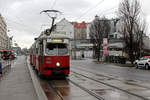 Wien Wiener Linien SL 5 (E1 4540 + c4 1360 (Bombardier-Rotax 1975 bzw. 1976)) II, Leopoldstadt, Nordbahnstraße am 12. Feber / Februar 2019.