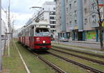 Wien Wiener Linien SL 25 (E1 4827 + c4 1307) XXII, Donaustadt, Kagran, Tokiostraße am 11. Feber / Februar 2019.