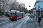 Wien Wiener Linien SL 49 (E1 4519 (Lohnerwerke 1973) + c4 1363 (Bombardier-Rotax, vorm. Lohnerwerke, 1976)) XIV, Penzing, Breitensee / Penzing, Hütteldorfer Straße / Lützowgasse am 12. Feber / Februar 2019.