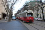 Wien Wiener Linien SL 49 (E1 4542 + c4 1339 (beide: Bombardier-Rotax 1975) XIV, Penzing, Unterbaumgarten, Hütteldorfer Straße / Hernstorferstraße am 12. Feber / Februar 2019.
