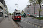 Wien Wiener Linien SL 25 (E1 4863 (SGP 1976) + c4 1323 (Bombardier-Rotax 1974)) XXI, Floridsdorf, Donaufelder Straße / Carminweg (Hst. Carminweg) am 9. Mai 2019.