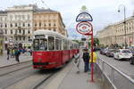 Wien Wiener Linien SL 49 (c4 1342 + E1 4539) VII, Neubau, Burggasse (Hst.