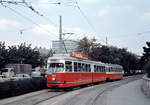 Wien: Die Wiener Straßenbahnen vor 50 Jahren: SL O (E1 4677 (SGP 1968)) III, Landstraße, Landstraßer Gürtel / Prinz-Eugen-Straße / Arsenalstraße am 1. September 1969. - Die ersten GT6 des Typs E1 waren ab Ende Januar 1967 auf der SL 38 im Einsatz. Bald wurden sie auch auf den Linien 16 und O in Betrieb genommen. - Scan eines Diapositivs. Film: Kodak Ektachrome. Kamera: Canon Canonet QL28.