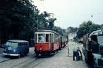 Wien: Die Wiener Straßenbahnen vor 50 Jahren: SL 39 (H2 2270) XIX, Döbling, Untersievering, Endstation Sievering am 28.