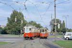 Wien: Die Wiener Straßenbahnen vor 50 Jahren: SL AK (M 4003 (Grazer Waggonfabrik 1927) / SL A(K) (m3 5251 (Simmeringer Waggonfabrikfabrik 1928)) II, Leopoldstadt, Praterstern /