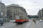 Wien: Die Wiener Straßenbahnen vor 50 Jahren: SL 25 (M 4017 + m3 + m3) I, Innere Stadt / II, Leopoldstadt, Aspernbrücke am 27.