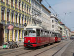 Wien     Wiener Linien E1 4515 + 1351 als Linie 49, Märzstrasse, 13.06.2019, dieser TW ist in paar Tagen Geschichte!   