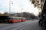 Wien Wiener Linien SL 2 (E2 4019 (SGP 1979) + c5 1419 (Bombardier-Rotax, vorm. Lohnerwerke, 1978) I, Innere Stadt, Dr.-Karl-Renner-Ring / Volksgarten / Bellariastraße am 1. Dezember 2019.