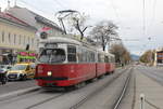 Wien Wiener Linien SL 25 (E1 4808 (SGP 1973) + c4 1336 (Bombardier-Rotax, vorm. Lohnerwerke, 1975)) XXII, Donaustadt, Neukagran, Erzherzog-Karl-Straße / Donaustadtstraße (Hst. Donaustadtstraße) am 29. November 2019.