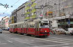 Wien Wiener Linien SL 30 (E1 4844 (SGP 1975) + c4 1312 (Bombardier-Rotax, vorm. Lohnerwerke, 1974)) XXI, Floridsdorf, Brünner Straße / Am Spitz / Schloßhofer Straße am 29. November 2019.