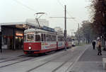 Wien Wiener Stadtwerke-Verkehrsbetriebe (WVB) SL 331 (F 722 (SGP 1963)) I, Innere Stadt, Franz-Josefs-Kai / U-Bhf. Schottenring im Oktober 1978. - Scan eines Farbnegativs. Film: Kodak Kodacolor II. Kamera: Minolta SRT-101.