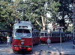 Wien Wiener Stadtwerke-Verkehrsbetriebe (WVB) SL 49 (E1 4667 (SGP 1967)) I, Innere Stadt, Dr.-Karl-Renner-Ring / Bellaria / Schmerlingplatz am 17. Juni 1971. - Scan eines Diapositivs. Film: Agfa CT 18. Kamera: Minolta SRT-101.