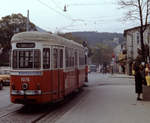 Wien Wiener Stadtwerke-Verkehrsbetriebe (WVB) SL 60 (c2 1076 (Lohnerwerke 1959)) XXIII, Liesing, Rodaun, Ketzergasse im Oktober 1978. - Scan eines Diapositivs. Film: Kodak Ektachrome. Kamera: Leica CL.