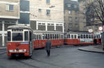 Wien Wiener Stadtwerke-Verkehrsbetriebe (WVB) SL 62 (l3 1774 + l3 1773 (beide: Gräf&Stift 1961) + L3 / L4) XII, Meidling, Schedifkaplatz / Breitenfurter Straße am 2. November 1975. - Scan eines Diapositivs. Kamera: Minolta SRT-101.