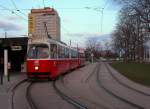 Wien Wiener Linien SL 67 (E2 4322 (Bombardier-Rotax 1990)) X, Favoriten, Oberlaa, Kurzentrum Oberlaa am 21.