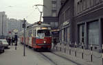 Wien Wiener Stadtwerke-Verkehrsbetriebe (WVB) SL 26 (E1 4791 (SGP 1972)) II, Leopoldstadt,  Obere Donaustraße / Schwedenbrücke am 27. Jänner 1974. - Scan eines Diapositivs. Film: Kodak Ektachrome. Kamera: Minolta SRT-101.