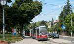 Wien Wiener Linien SL 41 (B1 714) XVIII, Währing, Pötzleinsdorf, Max-Schmidt-Platz (Endstation, Ankunftshaltestelle) am 5. August 2010.
