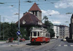 Wien Wiener Stadtwerke-Verkehrsbetriebe (WVB) SL 5 (M 4125 (Simmeringer Waggonfabrik 1929)) II, Leopoldstadt, Am Tabor am 13. Juni 1971. - Scan eines Diapositivs. Kamera: Minolta SRT-101.