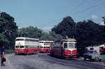 Wien Wiener Stadtwerke-Verkehrsbetriebe (WVB) SL D (L3 462 (Lohnerwerke 1957, Umbau aus L2 2553)) Südbahnhof (Endstation) am 31. Juli 1972. - Scan eines Diapositivs. Kamera: Minolta SRT-101.