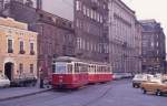 Wien Wiener Stadtwerke-Verkehrsbetriebe (WVB) SL 5 (L3 478 (Lohnerwerke 1958, Umbau aus L2 2572)) VIII, Josefstadt, Albertgasse / Josefstädter Straße am 16. Juli 1974. - Scan eines Diapositivs. Film: AGFA CT 18. Kamera: Minolta SRT-101.