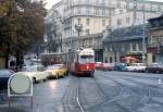 Wien WVB SL 60/62 (E1 4521) Hietzing, Kennedybrcke am 2. November 1975.