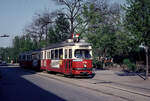 Wien Wiener Statdtwerke-Verkehrsbetriebe (WVB) SL B (E1 4735 (SGP 1971)) XXII, Donaustadt, Kaisermühlen, Moissigasse / Schüttauplatz am 1.