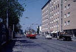 Wien Wiener Stadtwerke-Verkehrsbetriebe (WVB) SL 231 (M 4011 (Grazer Waggonfabrik 1927)) XX, Brigittenau, Jägerstraße / Wexstraße am 30. April 1976. - Scan eines Diapositivs. Kamera: Leica CL.